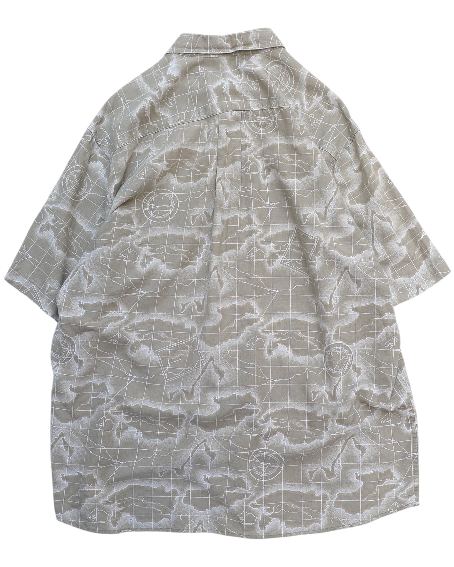 Eddie Bauer / 90's Map Pattern S/S Shirt