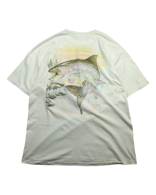 90's Guy Harvey Trout Back Print T-Shirt