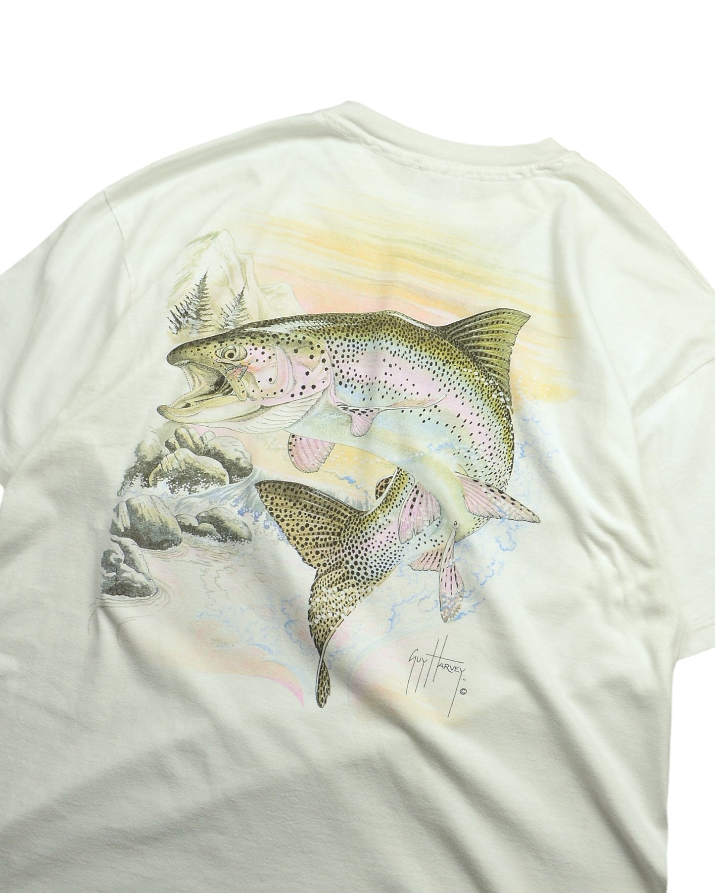 90's Guy Harvey Trout Back Print T-Shirt