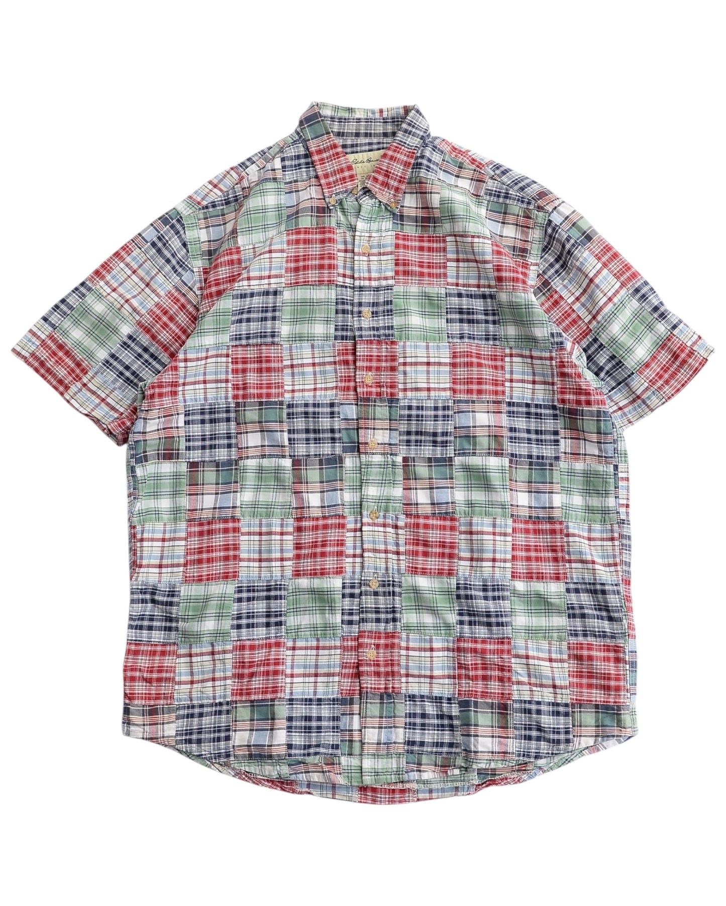Eddie Bauer / 90's Patchwork Check S/S Shirt
