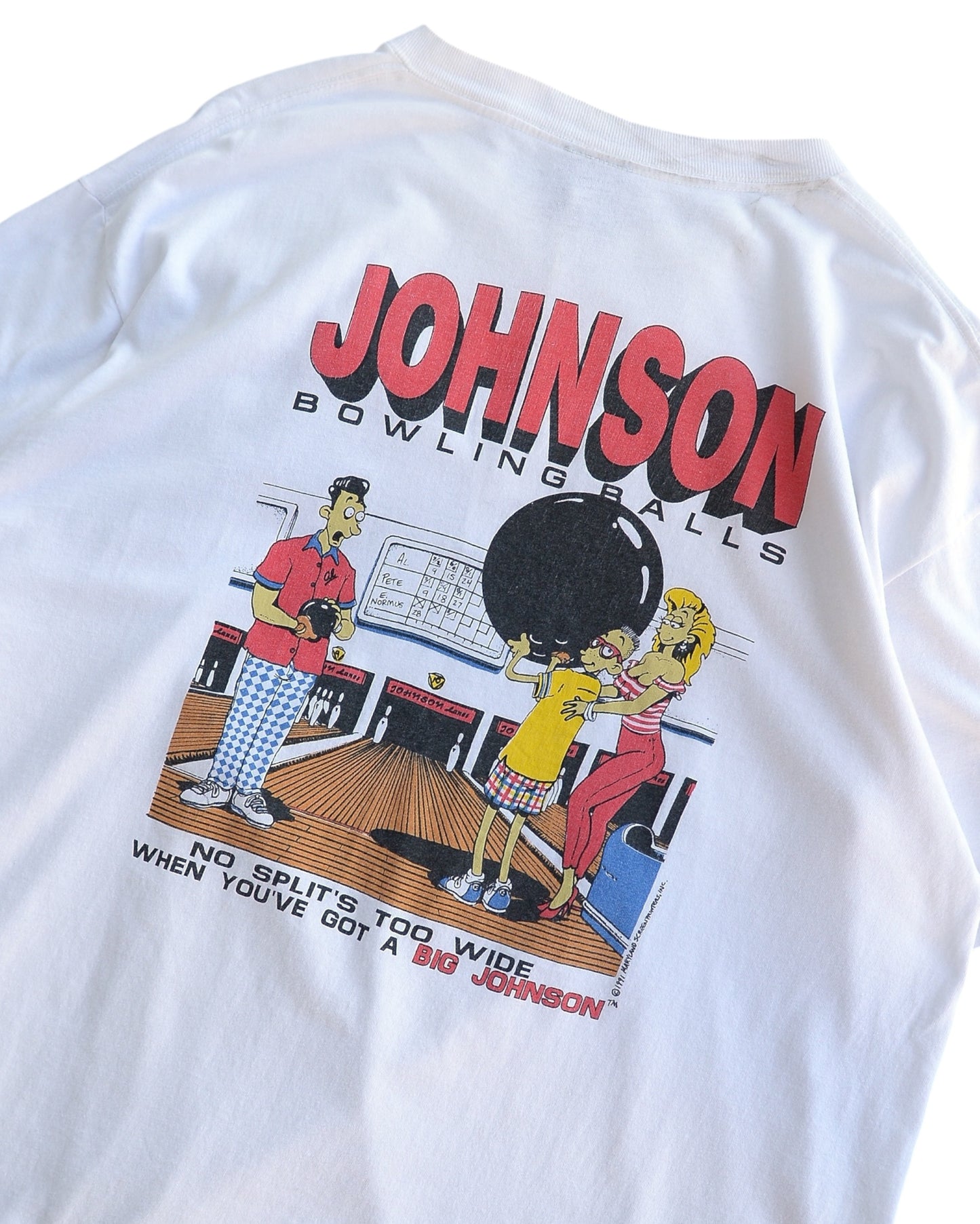 90's BIG JOHNSON T-Shirt "BOWLING BALLS"
