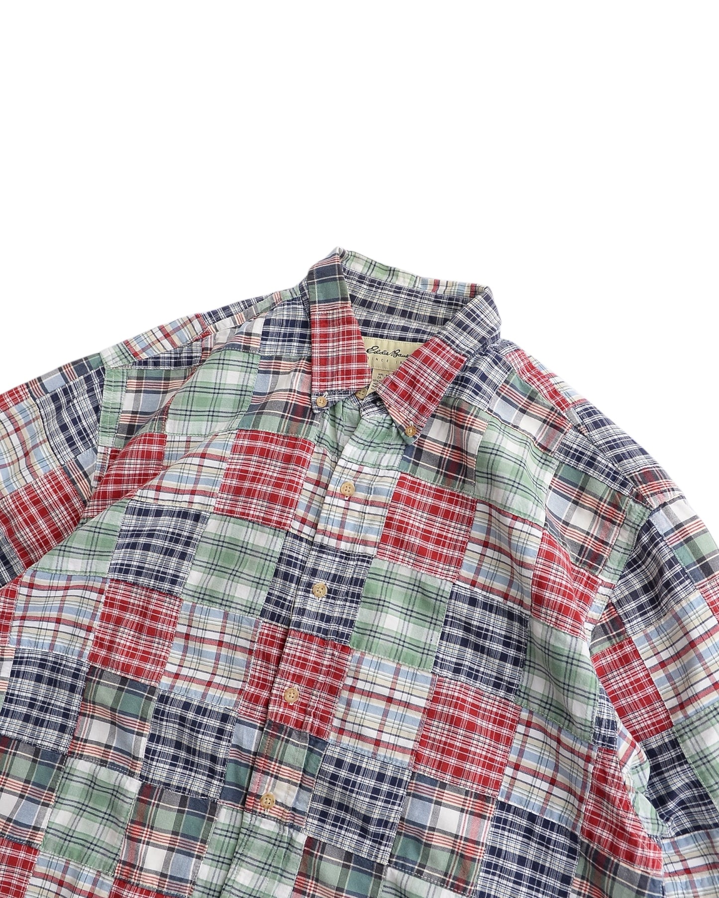 Eddie Bauer / 90's Patchwork Check S/S Shirt