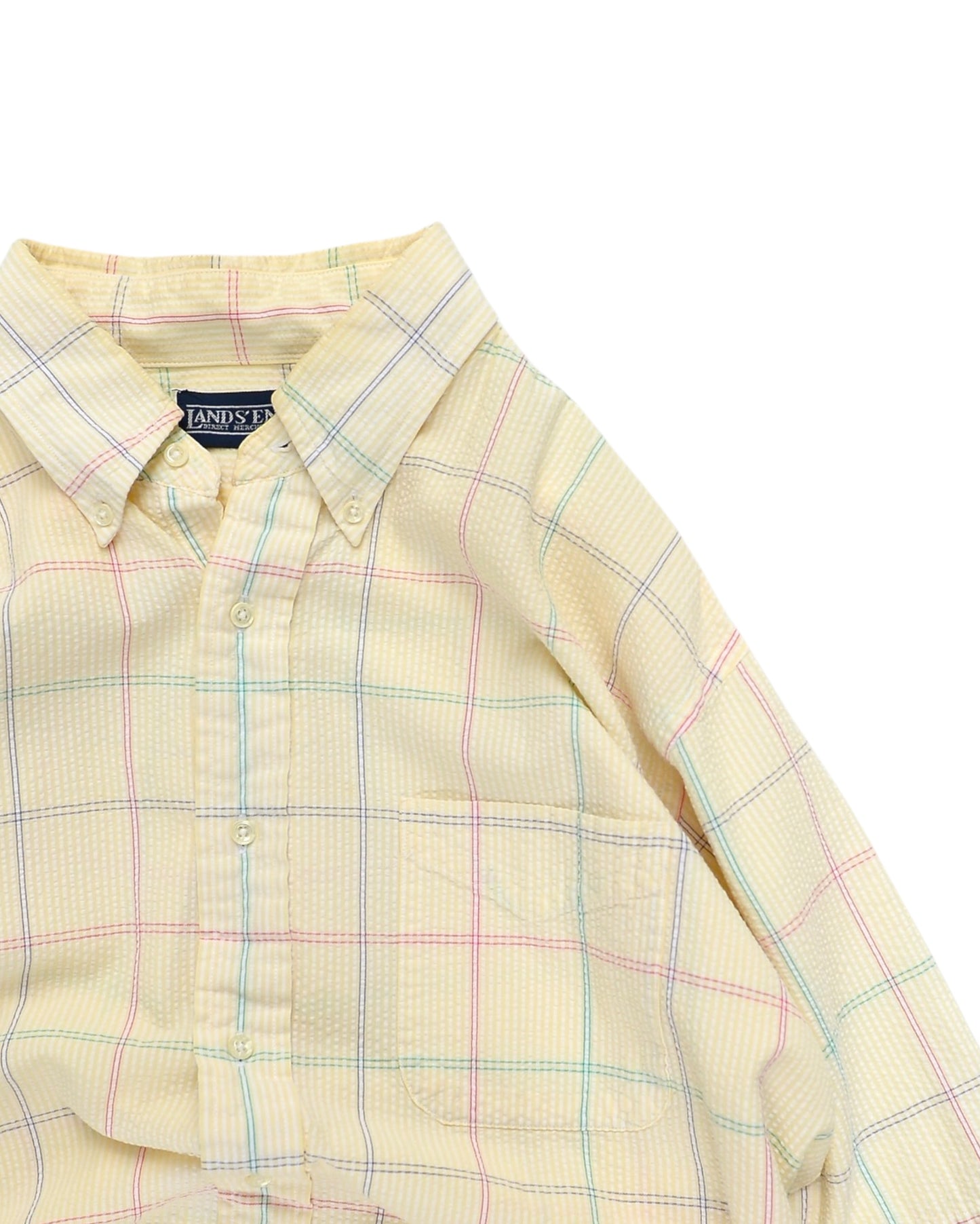 LANDS' END / 90's Seersucker Check S/S Shirt