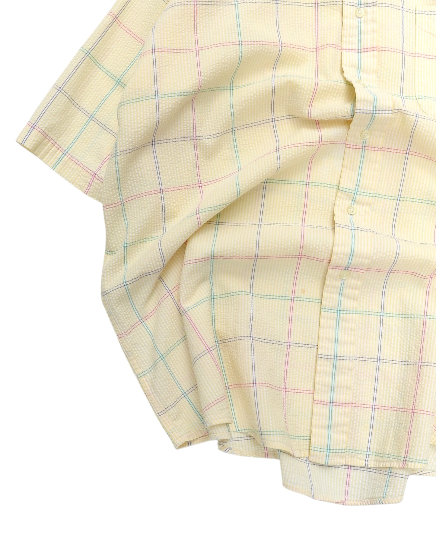 LANDS' END / 90's Seersucker Check S/S Shirt