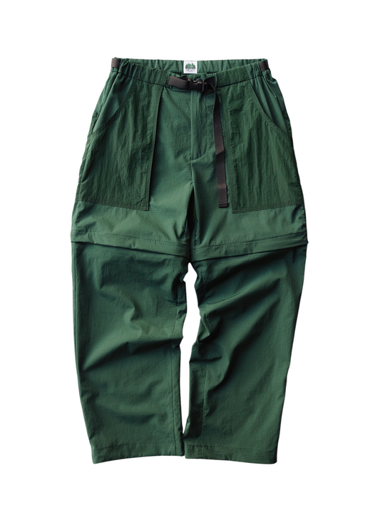 doorman store / Nylon Mesh Convertible Pants (Green)