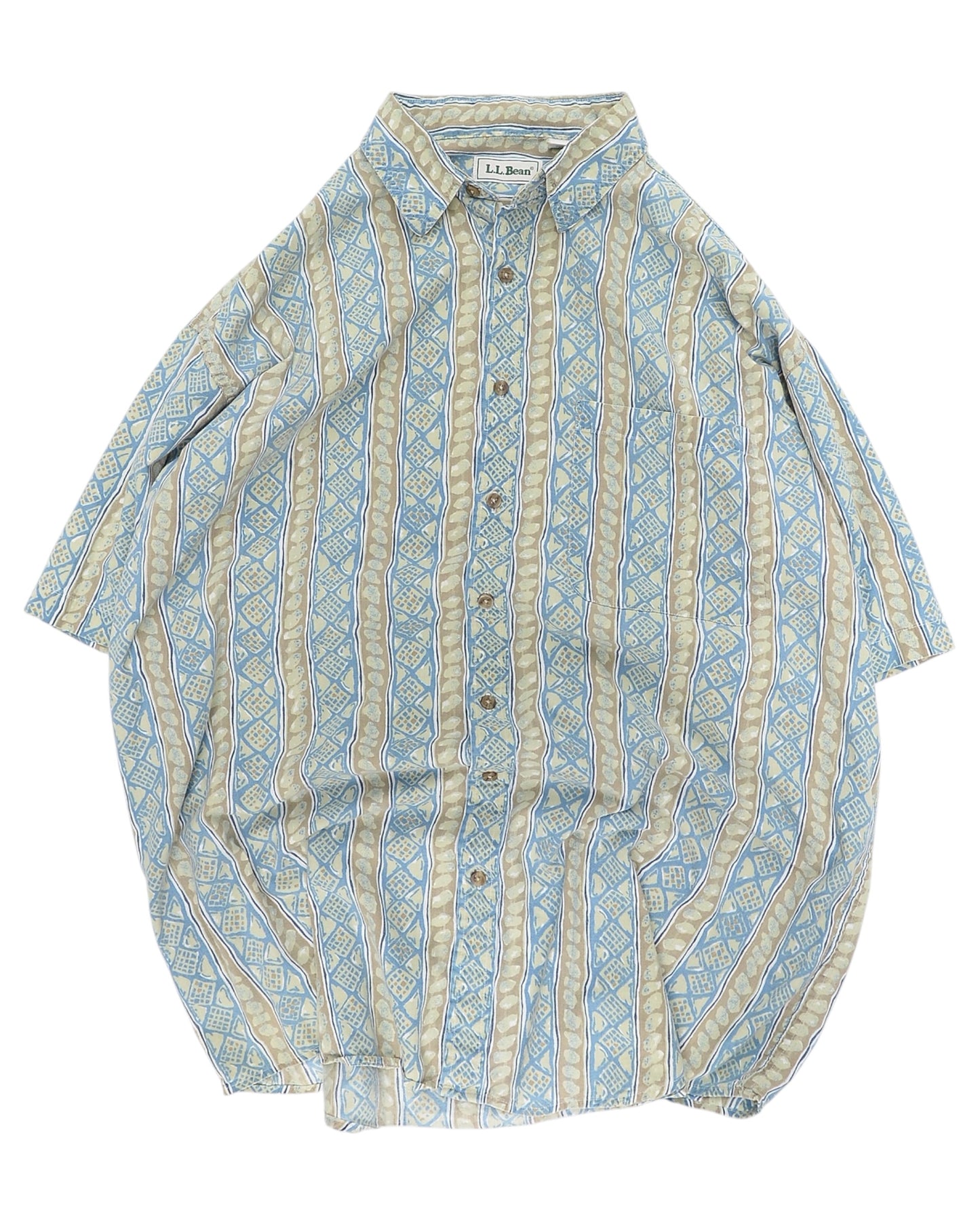 L.L.Bean / 90's Patterned S/S Shirt