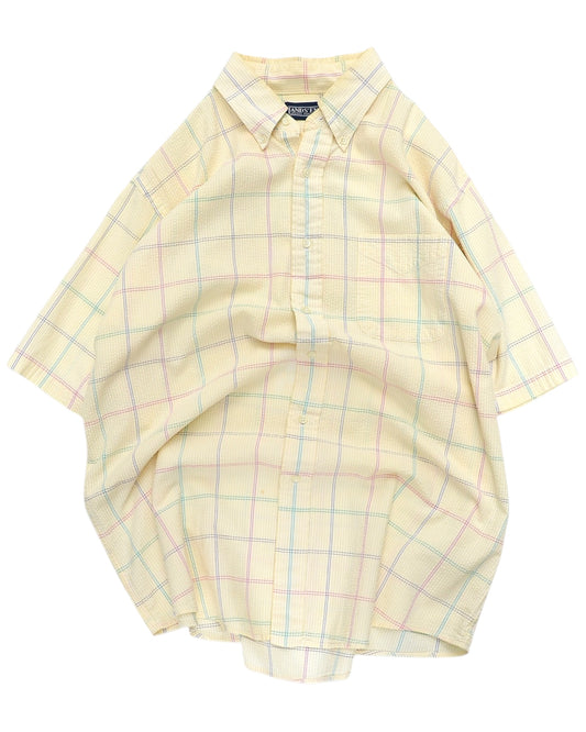 LANDS' END / 90's Seersucker Check S/S Shirt