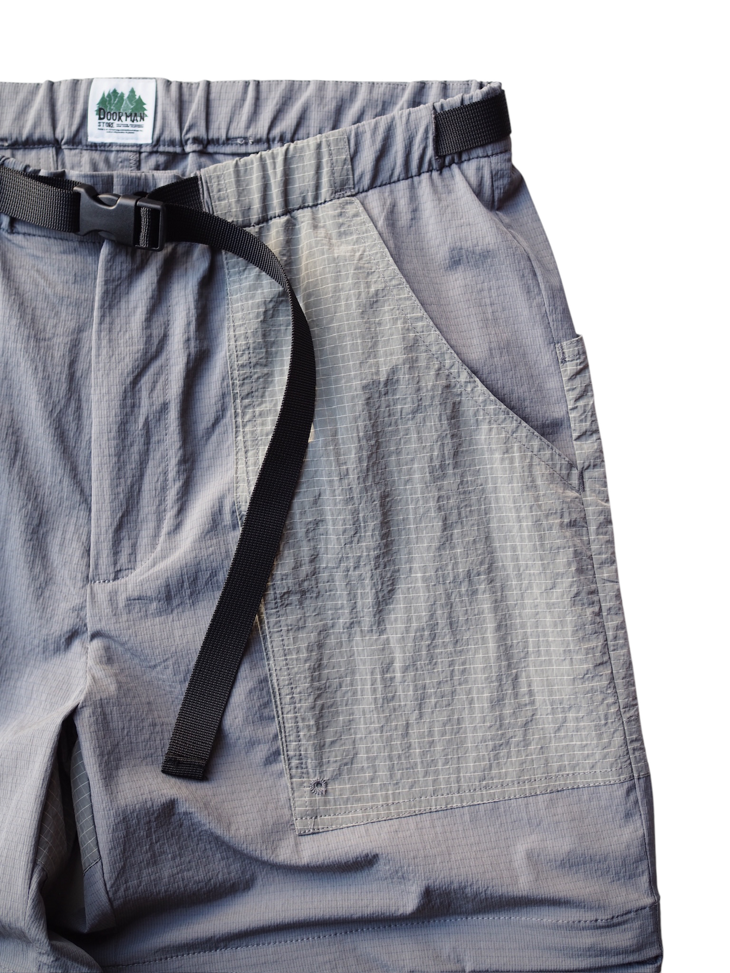 doorman store / Nylon Mesh Convertible Pants (Grey)