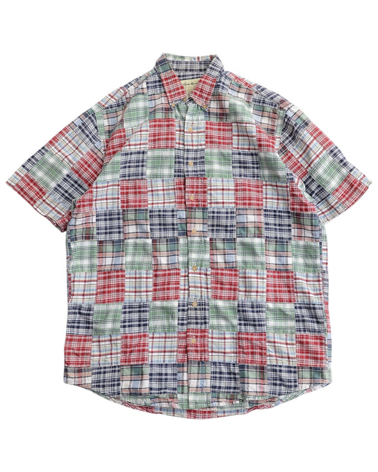 Eddie Bauer / 90's Patchwork Check S/S Shirt