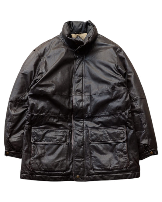 Eddie Bauer / 80's-90's Leather Goose Down Jacket