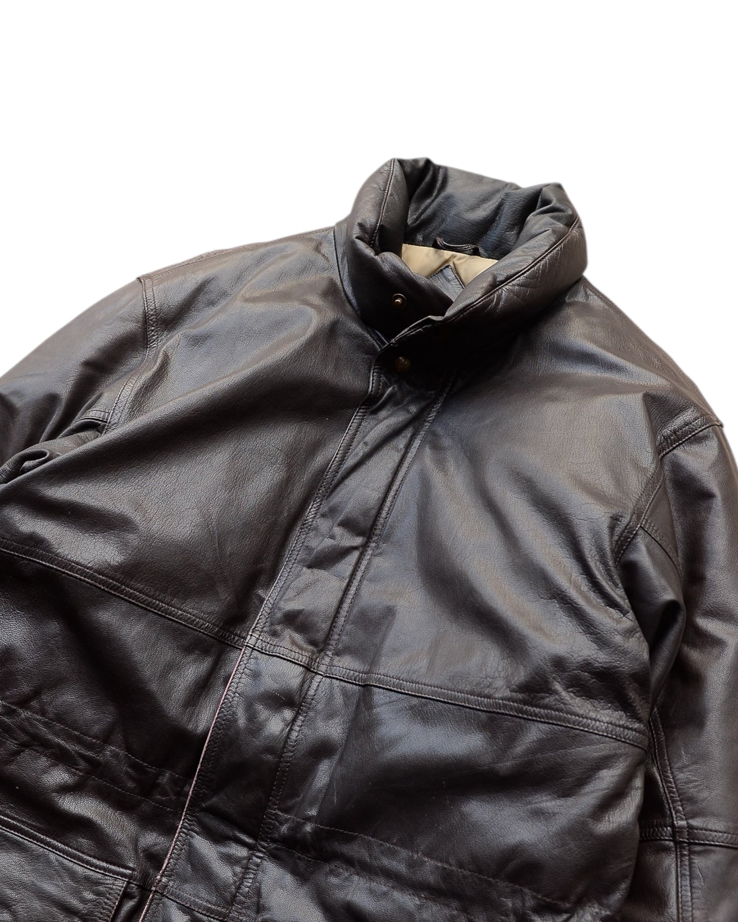 Eddie Bauer / 80's-90's Leather Goose Down Jacket