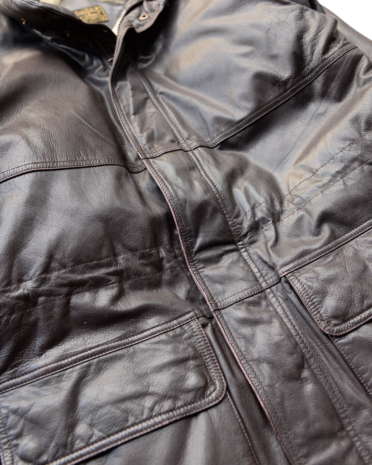 Eddie Bauer / 80's-90's Leather Goose Down Jacket