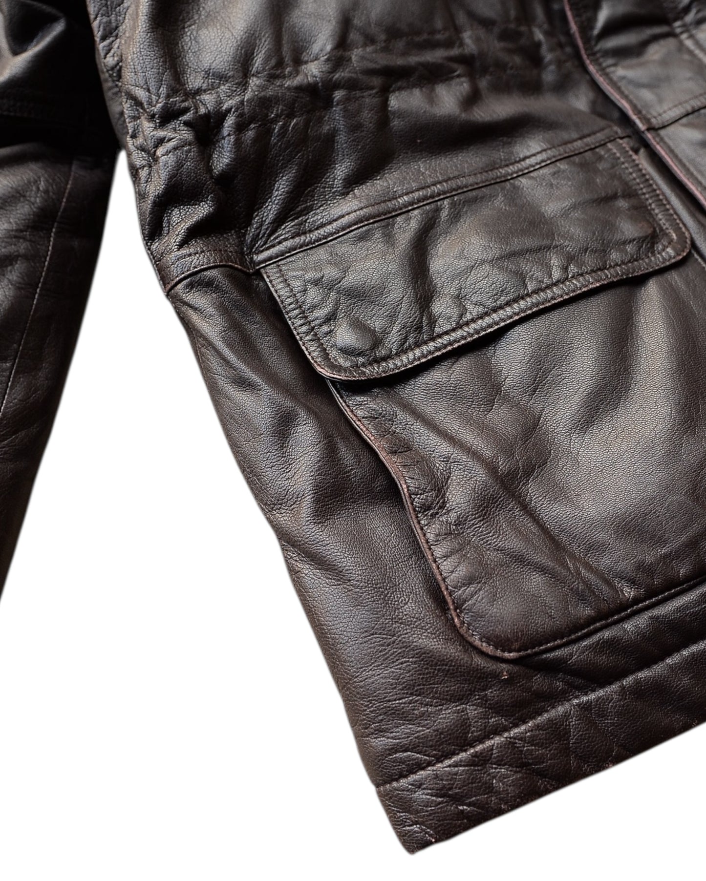 Eddie Bauer / 80's-90's Leather Goose Down Jacket