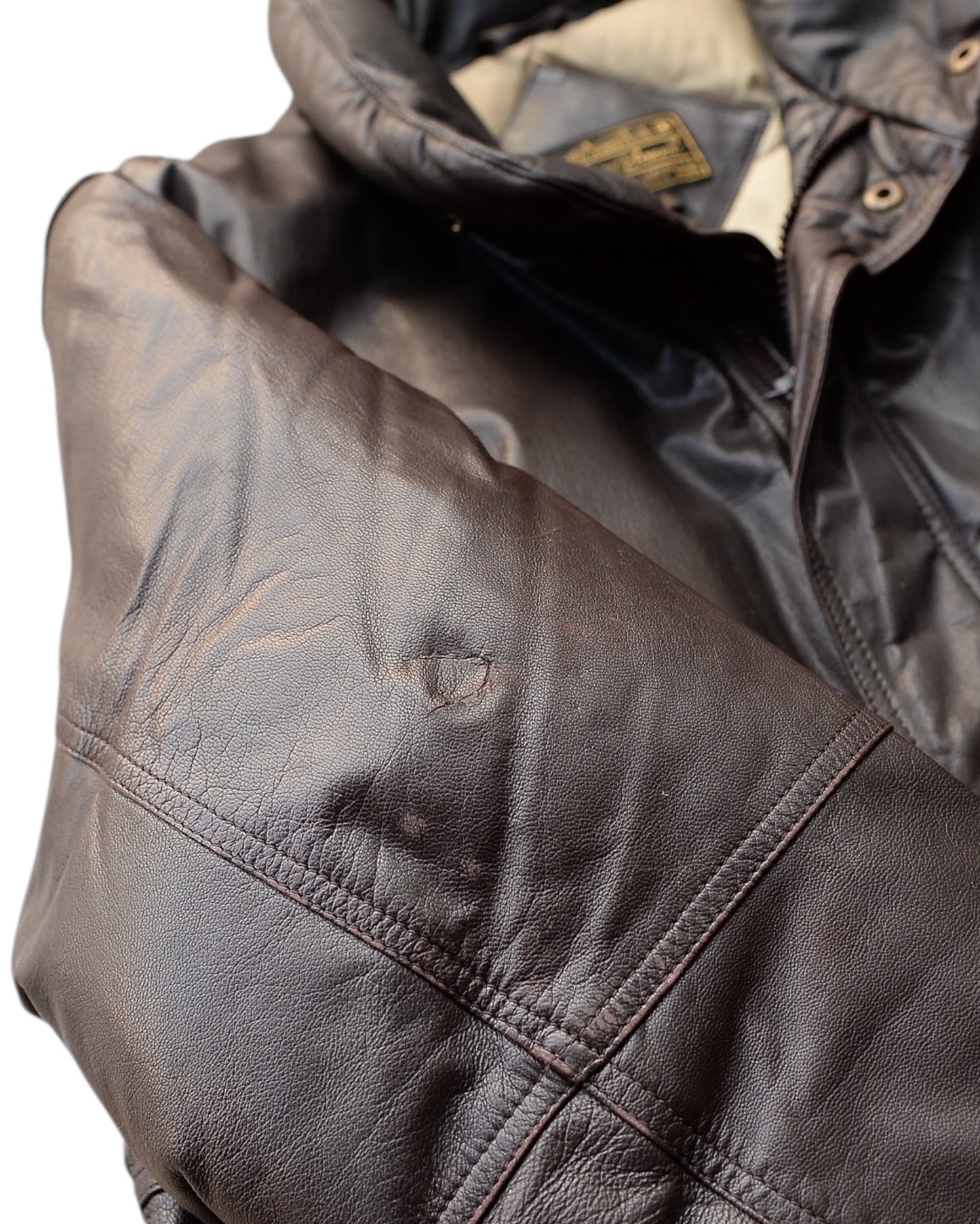 Eddie Bauer / 80's-90's Leather Goose Down Jacket